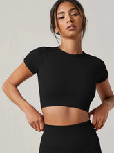 Load image into Gallery viewer, Women Yoga Top Seamless Sport T Shirts Fitness Clothes Short Sleeve Yoga Shirt Gym Top Running Active Wear Sport Top