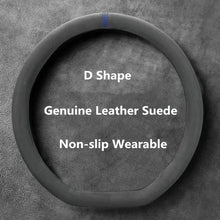 Load image into Gallery viewer, Car Steering Wheel Covers Cowhide Suede Steering Wheel Cover Wrap Universal 37-38cm Breathable Steering Covers Car Accessories
