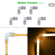 Load image into Gallery viewer, 8mm 10mm 2pin COB LED Strip Connector Tape Lights L Shape LED Corner Connectors for SMD COB 5050 2835 Strip Light Fixed Clamps