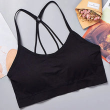 Load image into Gallery viewer, Sports underwear Women Yoga Fitness Seamless Crop Top Wide Letter Straps Comfortable Workout Activewear