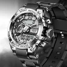 Load image into Gallery viewer, LIGE Men Military Watch: Digital, Waterproof, LED Quartz, Sport Wristwatch