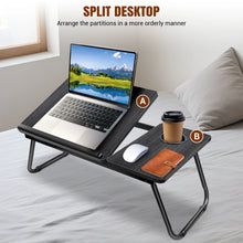 Load image into Gallery viewer, Laptop Desk, Laptop Bed Table with Foldable Legs &amp; Cup Slot,Reading Holder Notebook Stand Breakfast Bed Tray Book Holder for Bed