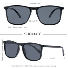 Load image into Gallery viewer, SUPKLEY Sports Sunglasses for Men Polarized Comfortable Wear Square Sun Glasses Male Light Weight Eyewear Accessory with Origina