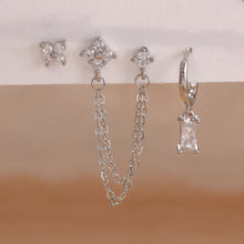 Load image into Gallery viewer, 3PCS Exquisite Stainless Steel 12 Constellation Birthstone Earrings Set for Woman Cartilage Piercing Earrings Fashion Jewelry