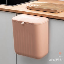 Load image into Gallery viewer, Trash Bin Without Punching Silicone Handle with Lid Two-way Opening Lid Wall-mounted PP Paper Basket Storage Tube Household Item