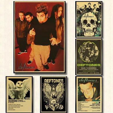 Deftones Band Poster Vintage Kraft Paper Wall Art Music Room Home Decor