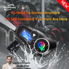 Load image into Gallery viewer, Q58 Max Motorcycle Intercom Headset Helmet Waterproof 300M BT Wireless intercommunicator For2 Riders Music Share With Flashlight