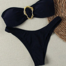 Load image into Gallery viewer, "2026 Sexy Bandeau Push-Up Bikini Set - Brazilian Thong Swimwear for Women"