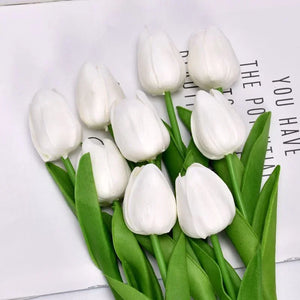 5/10Pcs Artificial Tulip Flowers - PE Foam Fake Bouquets for Wedding & Home Decor