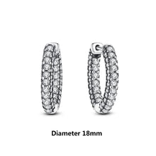 Load image into Gallery viewer, Original 925 Sterling Silver Earrings 2025 Stud Hoop Crystal Earings For Women Rose Gold Crown Heart Infinity Bee Earing Jewelry