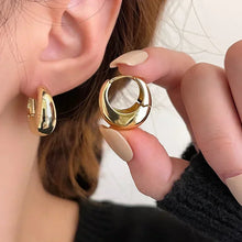 Load image into Gallery viewer, Vintage Chunky Stainless Steel Hoop Earrings For Women Fashion Simple Round Circle Simple Earrings Party Jewelry Holiday Gifts