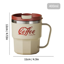 Load image into Gallery viewer, WORTHBUY Coffee Mug With Lid&amp;Handle 304 Stainless Steel Tea Milk Coffee Cup Double Wall Insulated Anti Scalding Drinking Cup