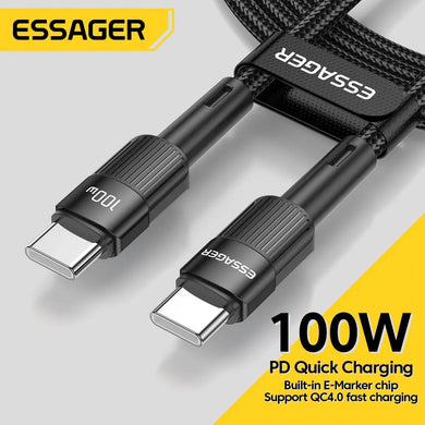 Essager 100W USB C to C Cable Fast Charger for MacBook Samsung Xiaomi