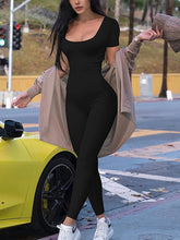 Load image into Gallery viewer, Women's Rompers Short Sleeve Solid Skinny Bodycon Jumpsuits Fashion Sports Fitness Casual Activity Streetwear Overalls