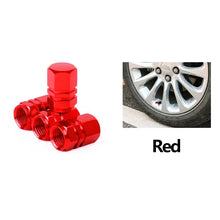Load image into Gallery viewer, Aluminum Alloy Car Tire Valve Caps Airdust Waterproof Tyre Rim Stem Cover for Automobiles Motorcycles Bikes 4Pcs