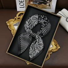 Load image into Gallery viewer, Luxury Polka Dot Silk Square Scarf Women Hijab Hair Bands Neckerchief Female Satin Shawl Ribbon Headband Fashion Wraps Bandana
