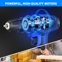Load image into Gallery viewer, 21V Cordless Drill,Electric Screwdriver Tools Kit with 25+1 Torque Setting,2 Variable Speed,29PCS Accessories,LED Work Light