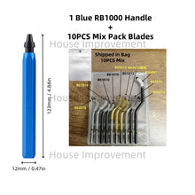 Load image into Gallery viewer, Deburring Tool Set with 11pcs High Speed Steel Swivel Blades Burr Removal Tool for Metal Resin PVC Pipes Copper Plastic Aluminum