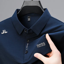 Load image into Gallery viewer, New Men's Business Casual Short Sleeved Shirt with Badge Solid Color Polo Shirt Fashionable Breathable Comfortable Versatile Top