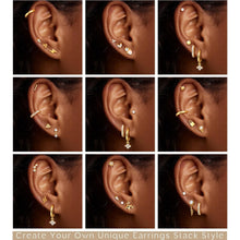 Load image into Gallery viewer, Bobisty 1pc Earrings Surgical Stainless Steel Earrings for Women Dainty Flat Back Earring Stud Hoop Cartilage for Sensitive Ears