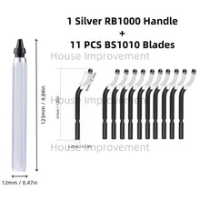 Load image into Gallery viewer, Deburring Tool Set with 11pcs High Speed Steel Swivel Blades Burr Removal Tool for Metal Resin PVC Pipes Copper Plastic Aluminum