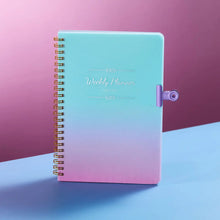 Load image into Gallery viewer, 52 Weeks Weekly Planner Notebook A5 Undated Spiral Agenda Daily Student Schedules Journal Stationery Office School Supplies