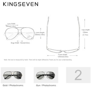 KingSeven Polarized Photochromic Sunglasses | Fashion Aluminum Frames UV Protection