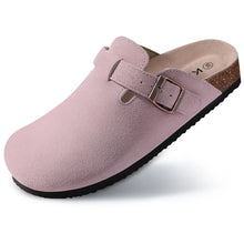 Load image into Gallery viewer, Comwarm Fashion Women's Suede Mules Slippers Men Clogs Cork Insole Sandals With Arch Support Outdoor Beach Slides Home Shoes