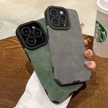 Load image into Gallery viewer, Fashion Matte Leather Silicone Case For iPhone 14 Plus 12 13 Mini 11 16 15 Pro Max 17 ProMax Lens Protection Shockproof Cover