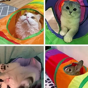 Collapsible Cat Tunnel Toy - Interactive Connectable Play Tube for Kittens