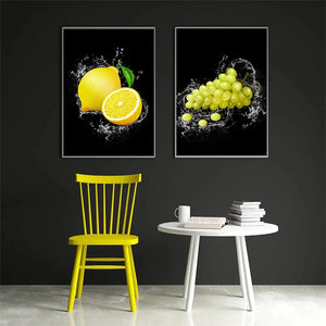 Natural Fresh Fruits Canvas Painting Kitchen Dining Room Wall Art Decor