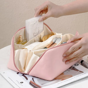 Large Capacity PU Cosmetic Bag - Travel Wash Storage Pillow Case