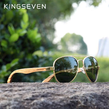 Load image into Gallery viewer, Kingseven Photochromic Pilot Sunglasses Men Polarized UV400 Retro Wood Sun Glasses