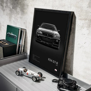 Pop Japan Cars Canvas - Black White Luxury Super Sport Poster Print