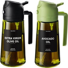 Load image into Gallery viewer, 470 ml Oil Sprayer for Cooking,2-in-1 Olive Oil Dispenser and Oil Spray Bottle,Oil Spray with Stickers,Thick Glass Spray Bottle