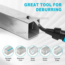 Load image into Gallery viewer, Deburring Tool Set with 11pcs High Speed Steel Swivel Blades Burr Removal Tool for Metal Resin PVC Pipes Copper Plastic Aluminum