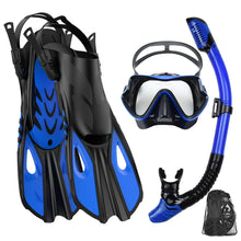 Load image into Gallery viewer, Mask Fin Snorkel Set Snorkel Gear for Adult Panoramic View Snorkel Mask Adjustable Dive Flipper Dry Top Snorkel and Travel Bag