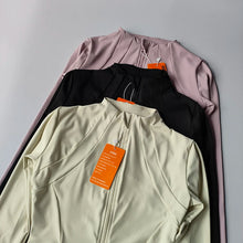 Load image into Gallery viewer, Women Sports Jacket Zip Fitness Yoga Shirt Workout Running Coats Warm Gym Long Sleeve Top Cardigan Slim Tight Jacket Activewear