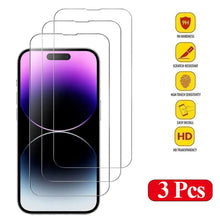 Load image into Gallery viewer, Tempered Glass for iPhone 14 Pro 15 16 17 13 12 11 pro max screen protector for iphone 15 pro mica for iphone 13 14 pro glass