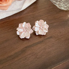 Load image into Gallery viewer, Acrylic White Camellia Flowers Stud Earrings for Women Fashion Temperament Fairycore Earring Party Wedding Jewelry Wholesale