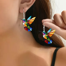 Load image into Gallery viewer, FTCY Acrylic Hummingbird Earrings For Women Retro Style Colorful Bird Drop Earrings Women's Jewelry Gifts