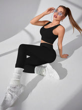 Load image into Gallery viewer, Women’s Workout Sets 2 Piece - Seamless Yoga Leggings and Cross-Strap Sports Bra Gym Outfits Activewear Matching Set