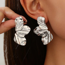 Load image into Gallery viewer, Stainless Steel Half Flower Stud Earrings for Women Girls Minimalist Irregular Petal Earring Studs Fashion Party Jewelry Gifts