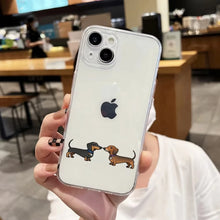 Load image into Gallery viewer, Dachshund Silhouette Dog Phone Case For iPhone 16 15 14 13 12 11 Pro Max XS X XR 7 8 SE Back Cover Clear Funda