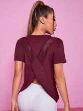 Load image into Gallery viewer, Yoga outfit women's summer sports T-shirt loose breathable quick drying top mesh back training fitness short sleeved