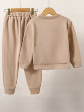 Load image into Gallery viewer, Girl&#39;s Two Piece Set - Solid Color Hoodie &amp; Pants with Embossed Lettering, Casual Sportswear