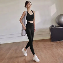 Load image into Gallery viewer, Two Piece Yoga Set Women Sportswear Suit Outfit Gym Leggings With Bra Pants Sports Bra Shorts For Fitness Clothing Workout Set