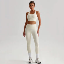 Load image into Gallery viewer, Naked Feel Yoga Set Women Fitness Sportswear 2 Piece Strappy Sports Bra High Waist Gym Leggings Workout Outfit Active Wear