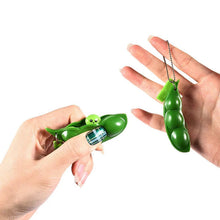 Load image into Gallery viewer, :2Pc Pea Pod Fidget! Squeeze Beans, Keychain Fun