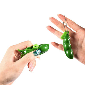 :2Pc Pea Pod Fidget! Squeeze Beans, Keychain Fun